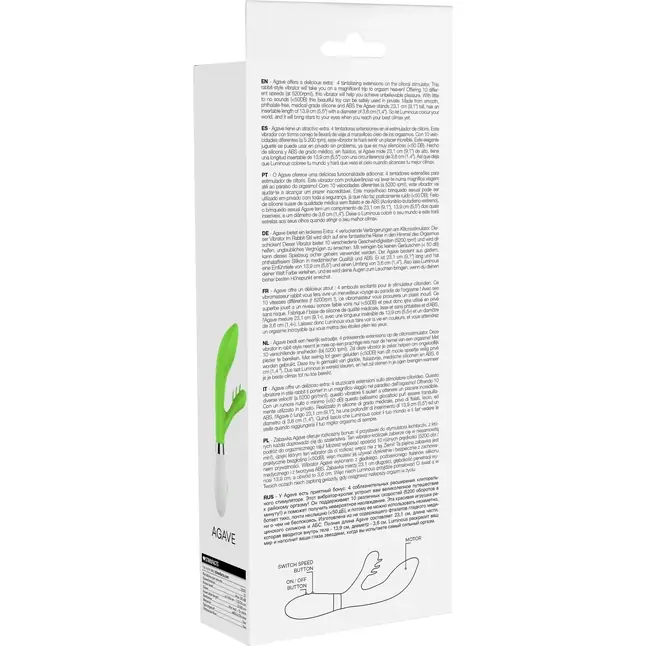 Зеленый вибратор-кролик Agave - 23 см - Luminous. Фотография 8.