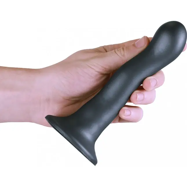 Серый фаллоимитатор Ultra Soft - 18 см - Ouch!. Фотография 3.