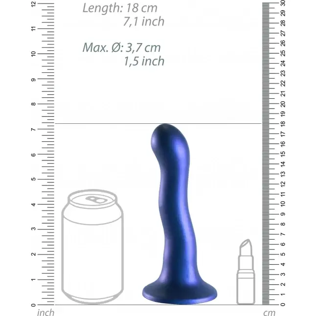 Синий фаллоимитатор Ultra Soft - 18 см - Ouch!. Фотография 4.