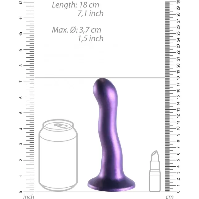 Фиолетовый фаллоимитатор Ultra Soft - 18 см - Ouch!. Фотография 4.