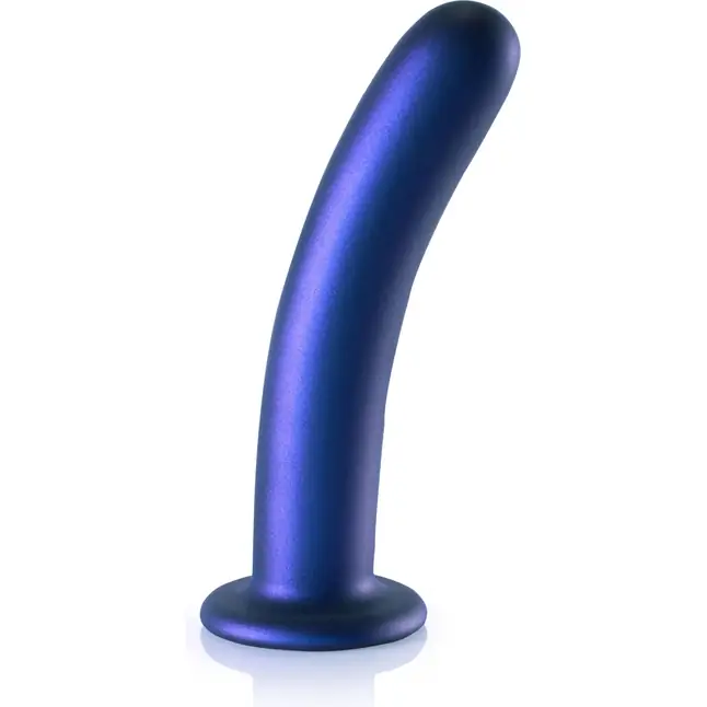 Синий фаллоимитатор Smooth G-Spot - 17,7 см - Ouch!