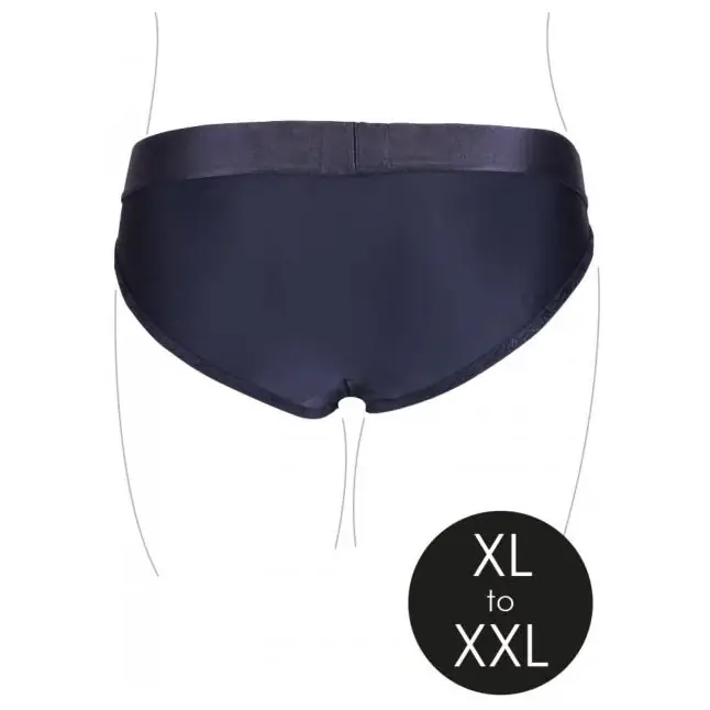 Черные трусики для страпона с вибропулей - размер XL-XXL - Ouch!. Фотография 6.