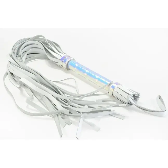 Белая кожаная плеть Hamilion - 65 см - BDSM accessories