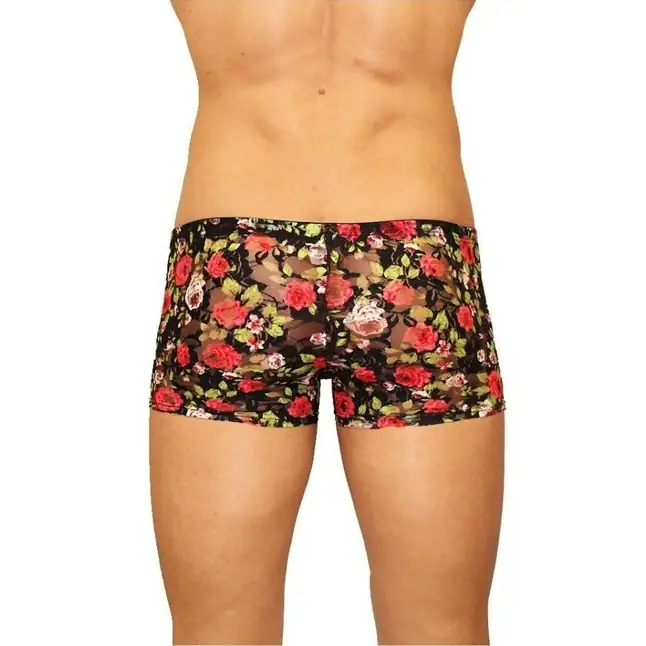 Мужские трусы-боксеры из сетки с яркими розами Rose Boxer. Фотография 3.