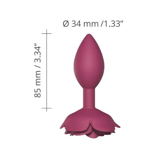 Сливовая анальная пробка с ограничителем-розой Open Rose Size M Butt Plug. Фотография 5.