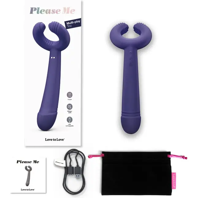 Темно-синий вибратор для пар Please Me Multi Vibrator. Фотография 5.