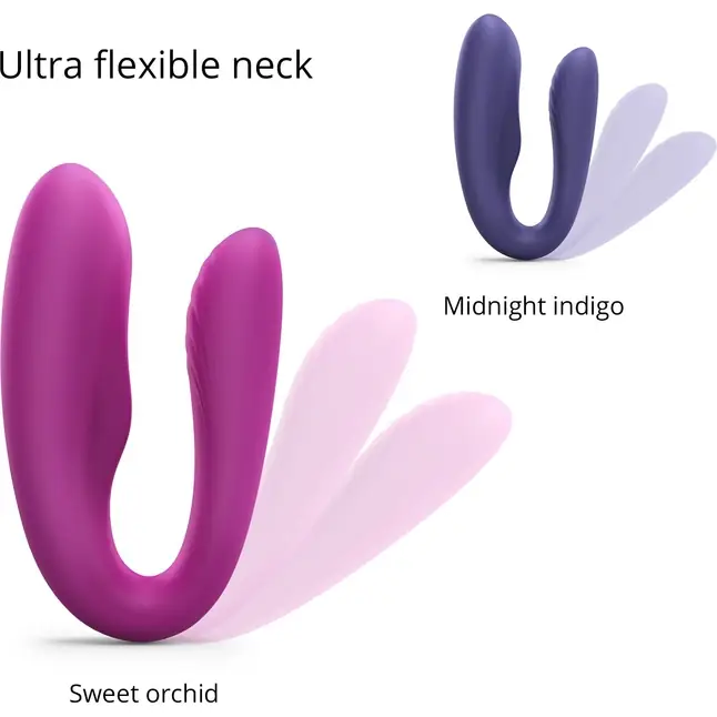 Лиловый вибратор для пар Match Up Couple Vibrator with Remote Control. Фотография 4.