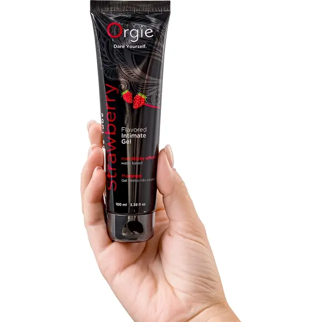 Интимный гель на водной основе Lube Tube Strawberry с клубничным вкусом - 100 мл. Фотография 3.