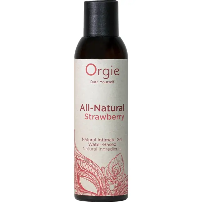 Интимный гель на водной основе All-Natural Strawberry с ароматом клубники - 150 мл