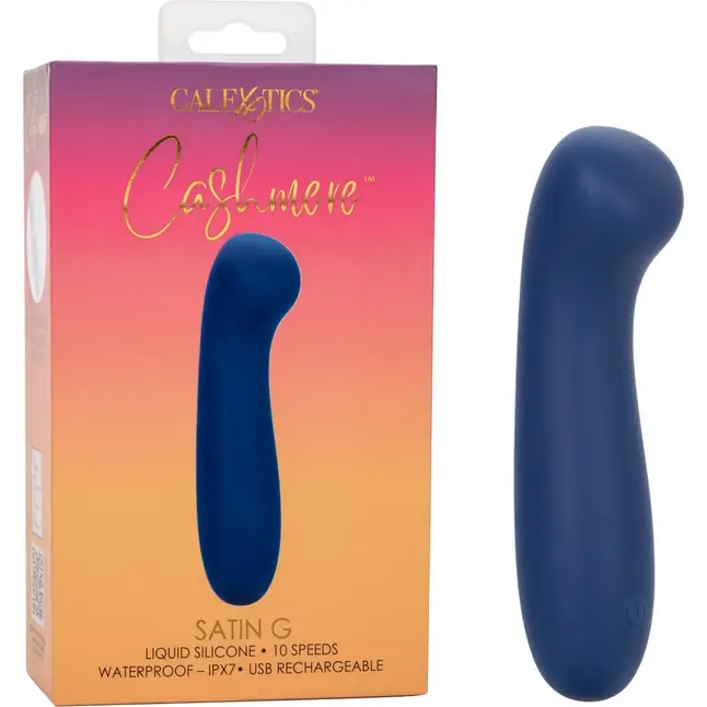 Синий вибромассажер Cashmere Satin G - 15,25 см - Cashmere. Фотография 10.