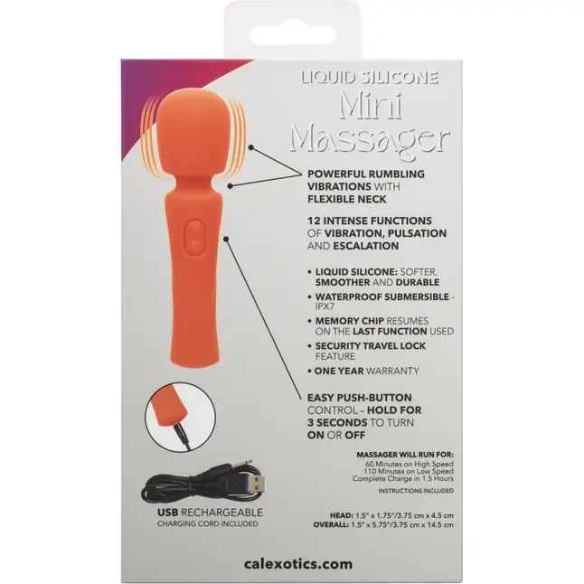 Оранжевый вибромассажер Stella Liquid Silicone Mini Massager - 14,5 см - Stella. Фотография 5.