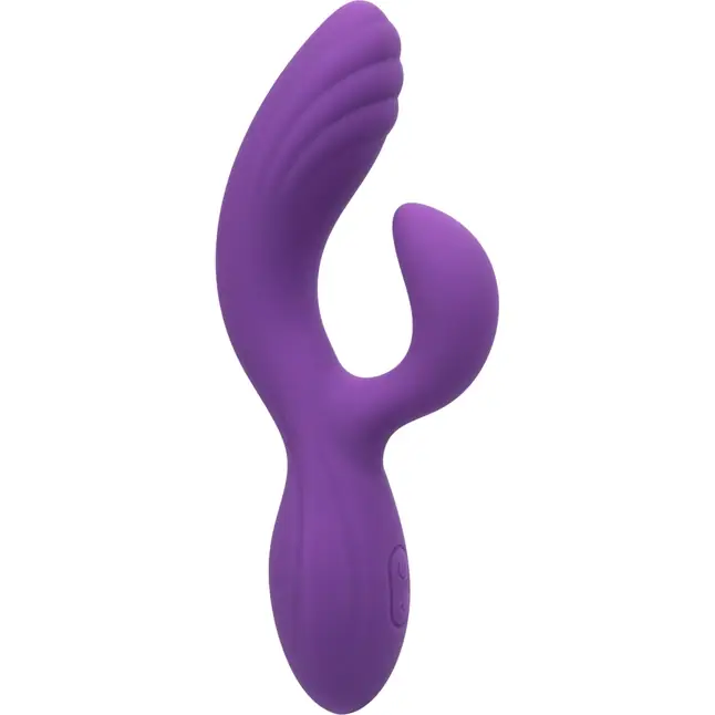 Фиолетовый вибромассажер-кролик Stella Liquid Silicone “C” Curve - 19 см - Stella. Фотография 7.