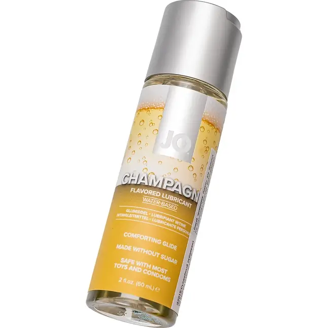 Лубрикант на водной основе JO H2O Champagne Flavored Lubricant с ароматом шампанского - 60 мл - JO H2O Flavors. Фотография 4.