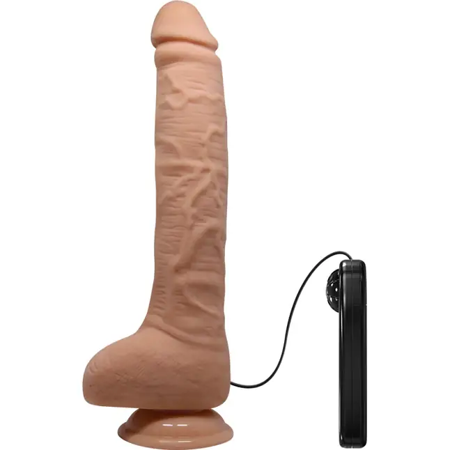 Телесный вибратор-гигант с выносным пультом Dick - 28 см. Фотография 4.