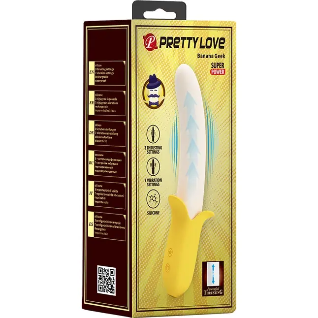 Силиконовый вибратор Banana Geek - 19,5 см - Pretty Love. Фотография 2.