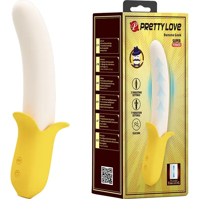 Силиконовый вибратор Banana Geek - 19,5 см - Pretty Love. Фотография 6.