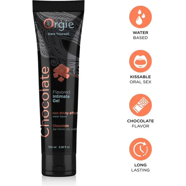 Интимный гель на водной основе Lube Tube Chocolate с шоколадным вкусом - 100 мл. Фотография 3.