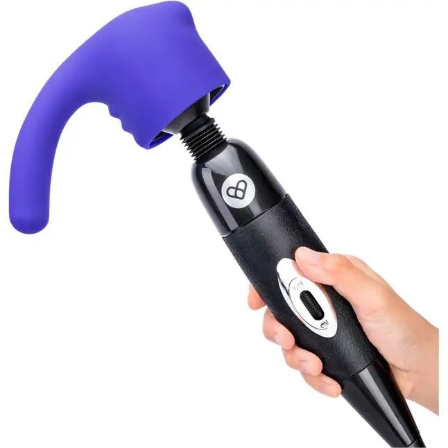 Фиолетовая насадка для wand-вибромассажера Deluxe Silicone G-Spot Wand Attachment. Фотография 2.