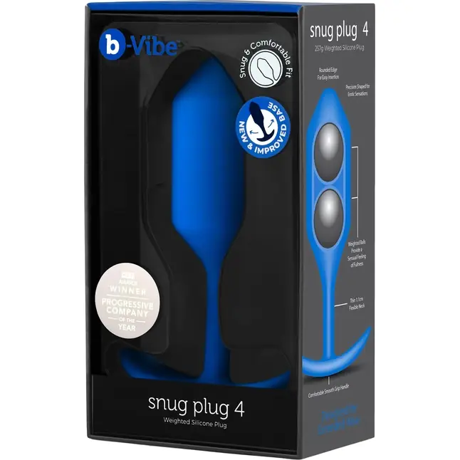 Синяя пробка для ношения Snug Plug 4 - 14,5 см. Фотография 2.
