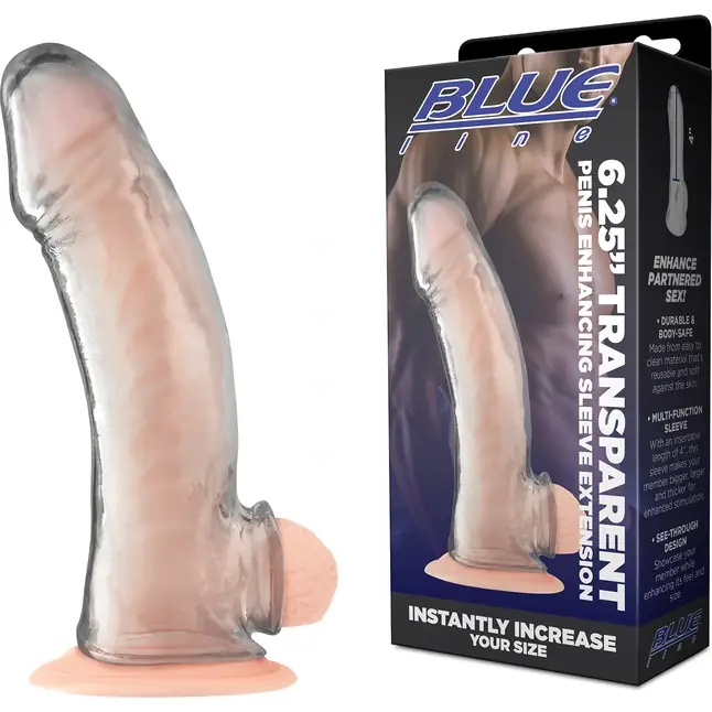 Прозрачная насадка на пенис Transparent Penis Enhancing Sleeve Extension - 15,9 см