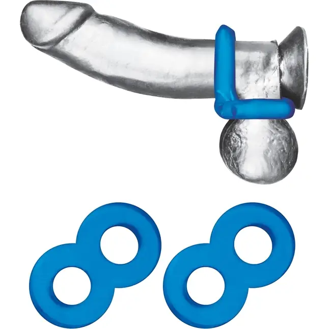 Комплект из 2 эрекционных колец-восьмерок 2-Pack Duo Cock And Ball Stamina Enhancement Ring. Фотография 3.