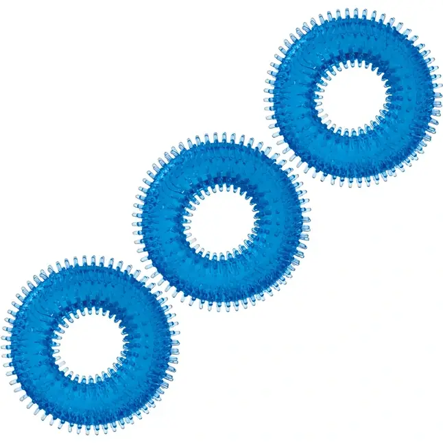 Комплект из трех голубых колец для эрекции 3-Pack Ultra-Stim Stretch Cock Rings