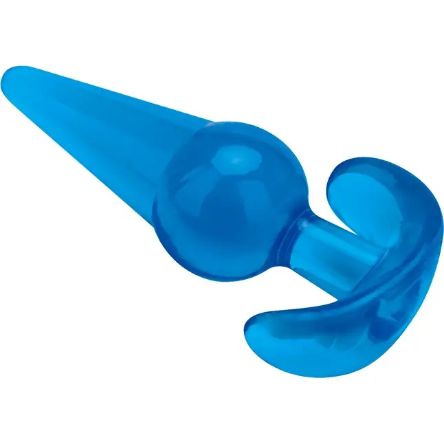 Голубая анальная пробка конической формы Medium Tapered Butt Plug - 12,7 см. Фотография 2.