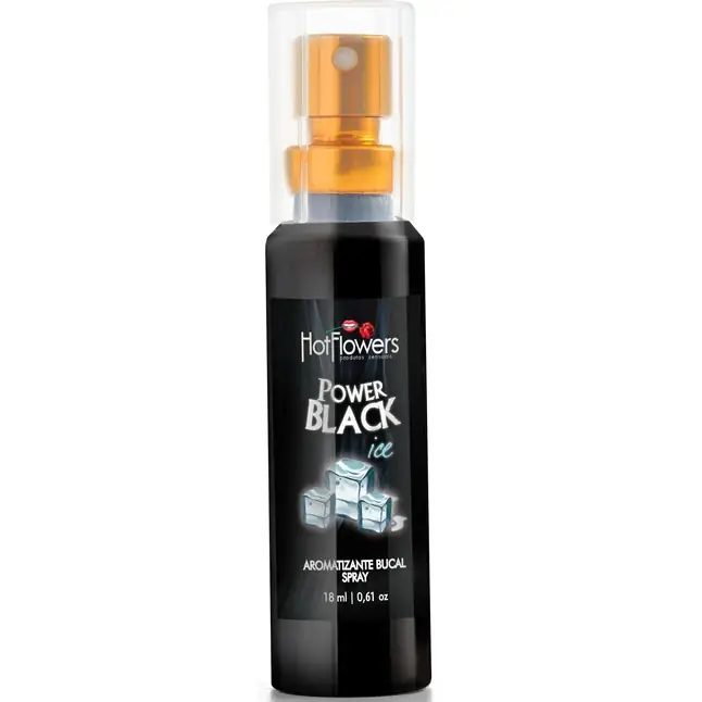Спрей для оральных ласк Power Black с охлаждающим эффектом - 18 мл