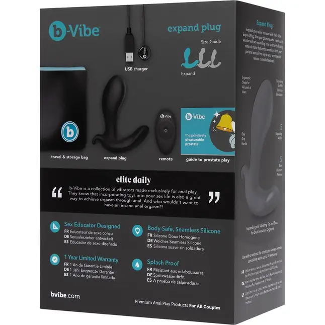 Черный анальный стимулятор с расширением и вибрацией Expand Plug - 10,5 см. Фотография 11.
