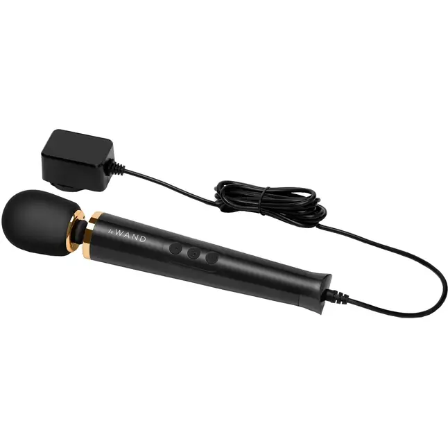 Черный проводной вибратор Le Wand Petite Vibrating Massager - 25 см. Фотография 5.