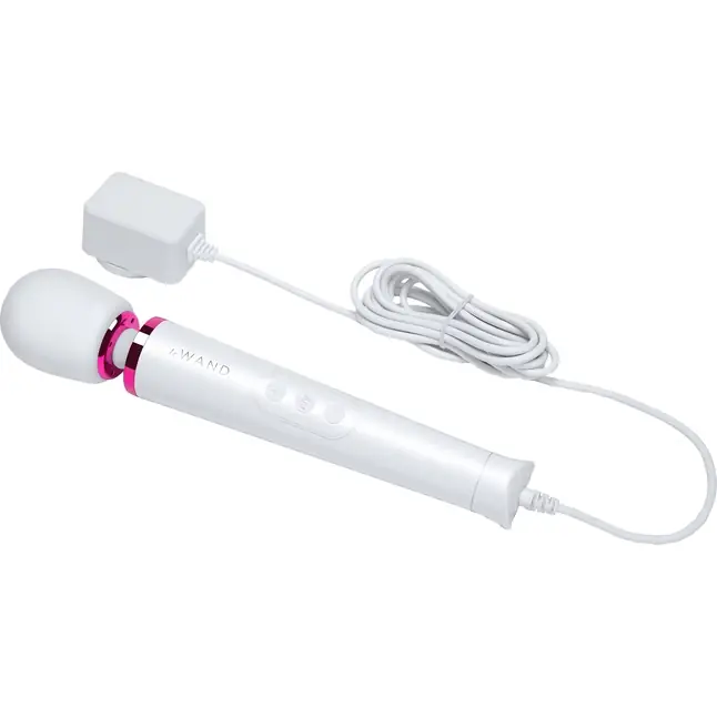 Белый проводной вибратор Le Wand Petite Vibrating Massager - 25 см. Фотография 5.