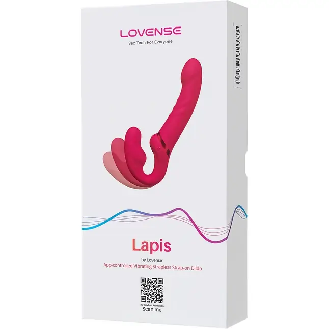 Малиновый безремневой страпон Lapis - 23 см. Фотография 2.