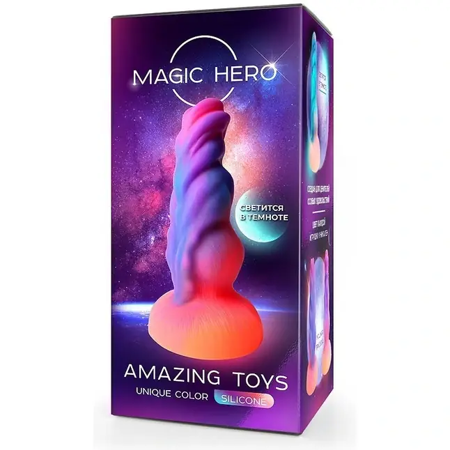 Светящийся в темноте фантаийный стимулятор - 20 см - MAGIC HERO. Фотография 3.