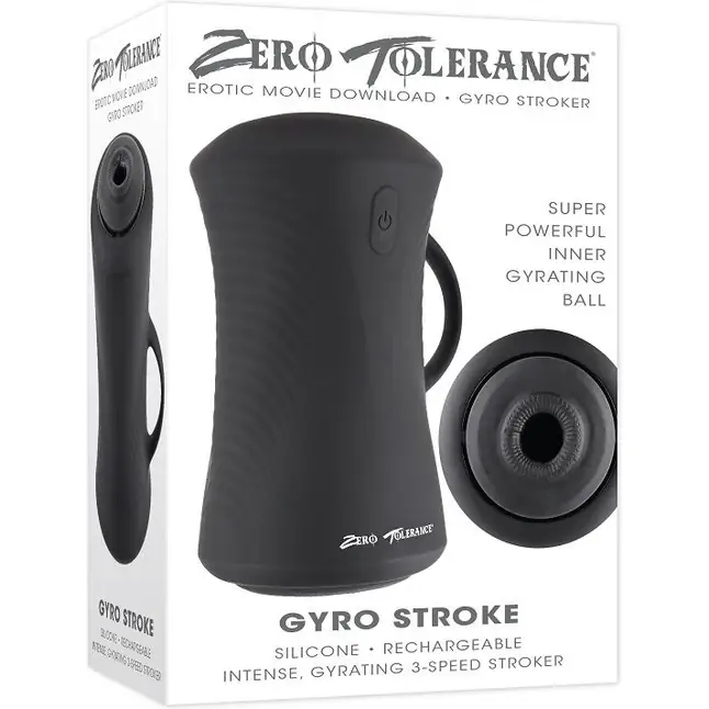 Черный вибромастурбатор с гироскопом Gyro Stroke. Фотография 8.