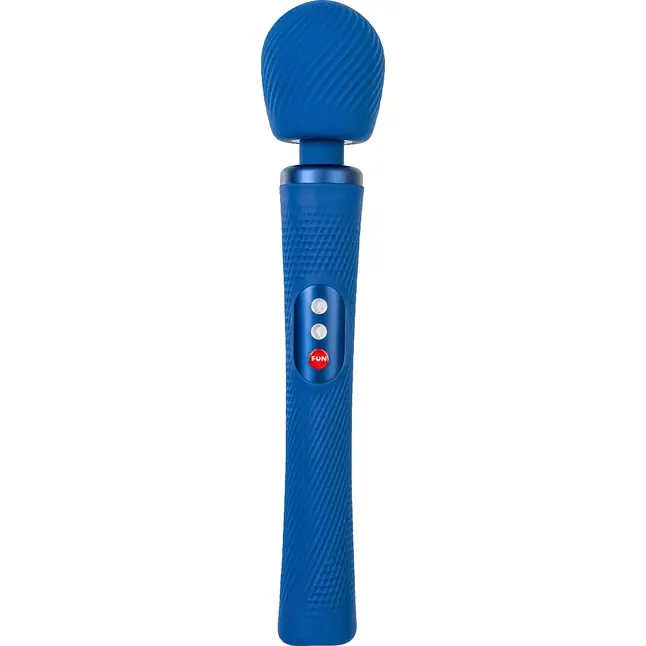 Синий вибромассажер Vim Vibrating Wand - 31,3 см