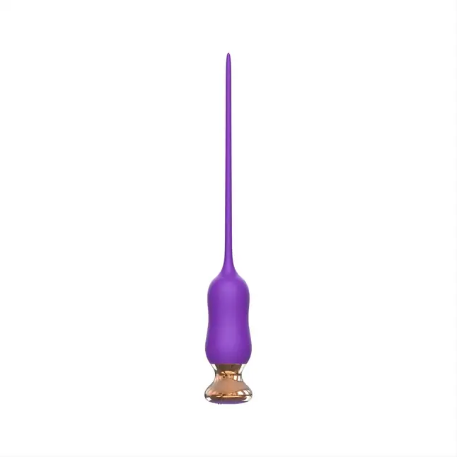 Фиолетовый тонкий стимулятор Nipple Vibrator - 23 см