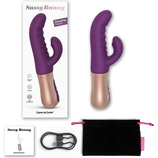 Фиолетовый вибратор-кролик Sassy Bunny - 21 см. Фотография 2.