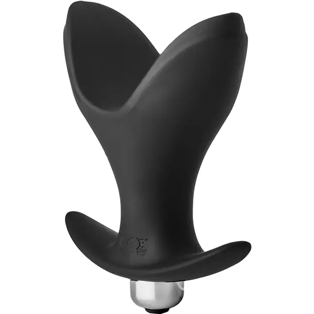 Черная анальная пробка Vibrating Anal Anchor Plug - 10 см - Fantasstic