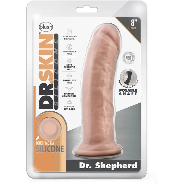 Телесный фаллоимитатор на присоске Dr. Shepherd - 20,3 см - Dr. Skin Silicone. Фотография 4.