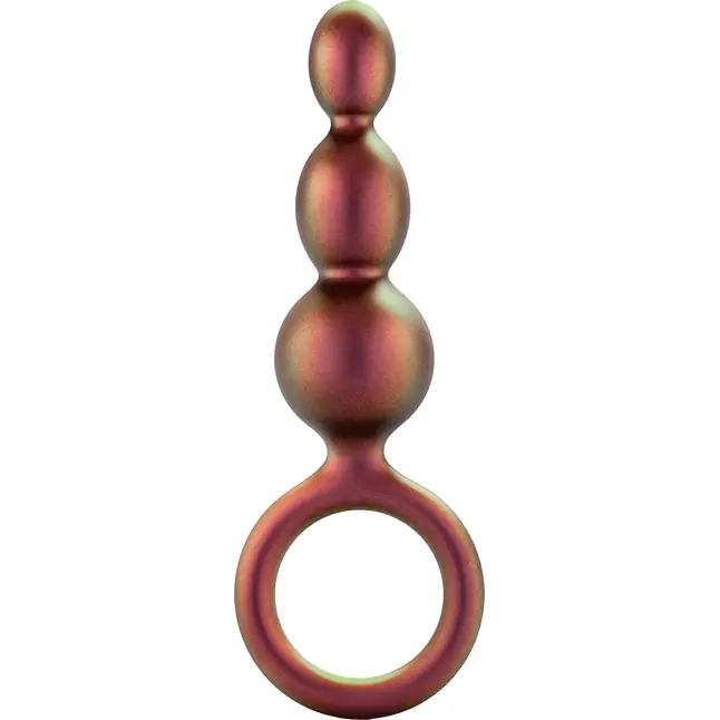 Массажер для анальной стимуляции цвета бронзы Matrix Beaded Loop Plug - 13,3 см - Anal Adventures