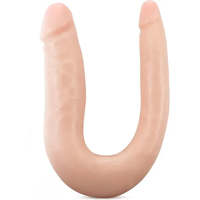 Телесный анально-вагинальный фаллоимитатор Dr. Double - 31,8 см - Dr. Skin Silicone