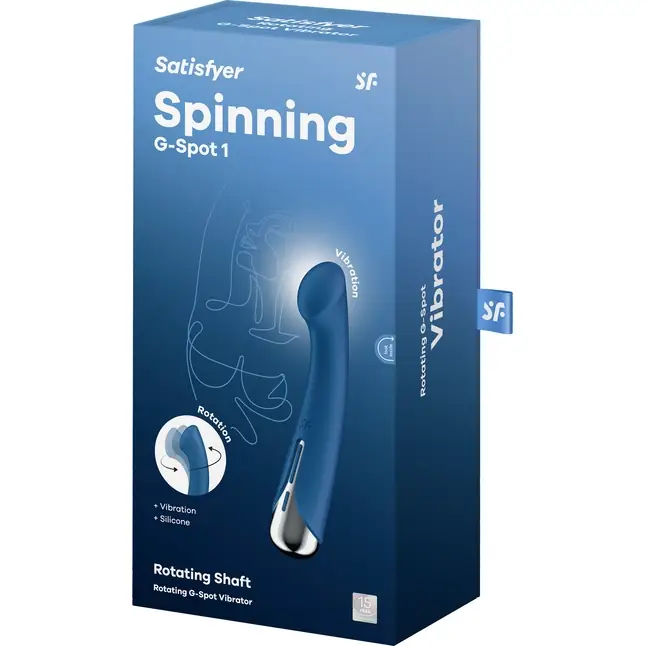 Синий вибратор для G-стимуляции Spinning G-Spot 1 - 17 см. Фотография 2.