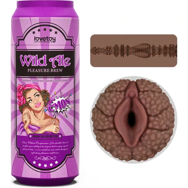Коричневый мастурбатор-вагина Pleasure Brew Masturbator-Wild Ale в банке