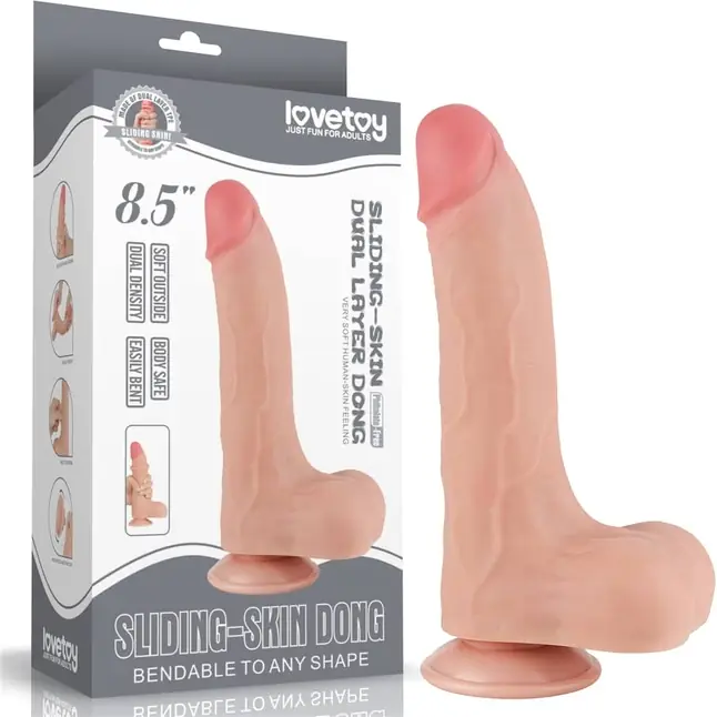 Телесный фаллоимитатор 8.5 Sliding Skin Dual Layer Dong - 22 см