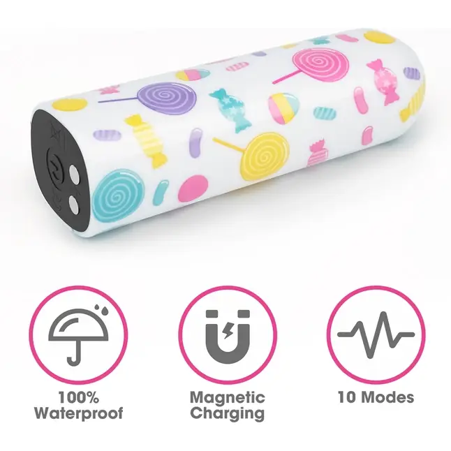 Мини-вибратор Rechargeable Lollipop Massager - 8,5 см. Фотография 2.