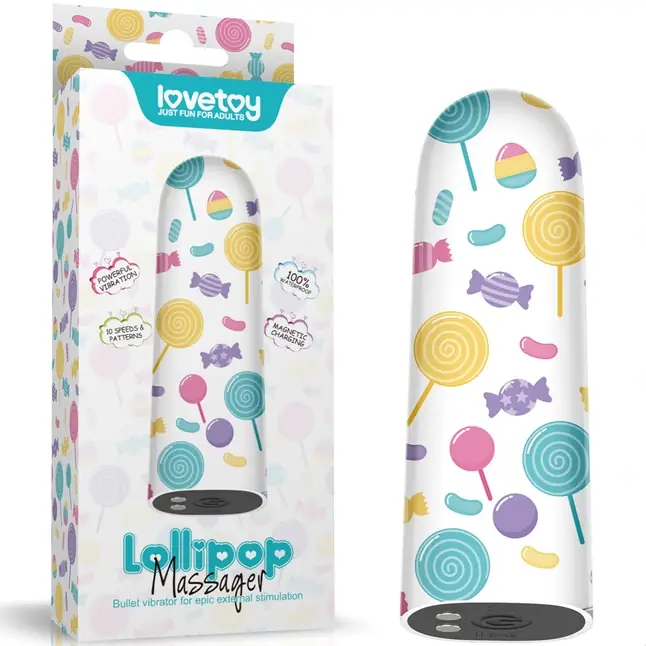 Мини-вибратор Rechargeable Lollipop Massager - 8,5 см