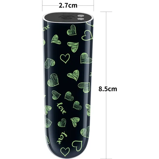 Мини-вибратор Rechargeable Glow-in-the-dark Heart Massager - 8,5 см. Фотография 3.
