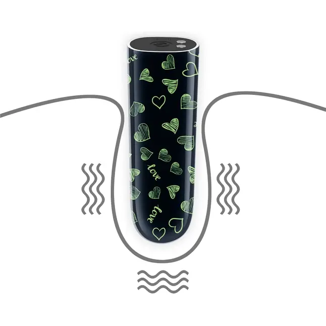 Мини-вибратор Rechargeable Glow-in-the-dark Heart Massager - 8,5 см. Фотография 4.