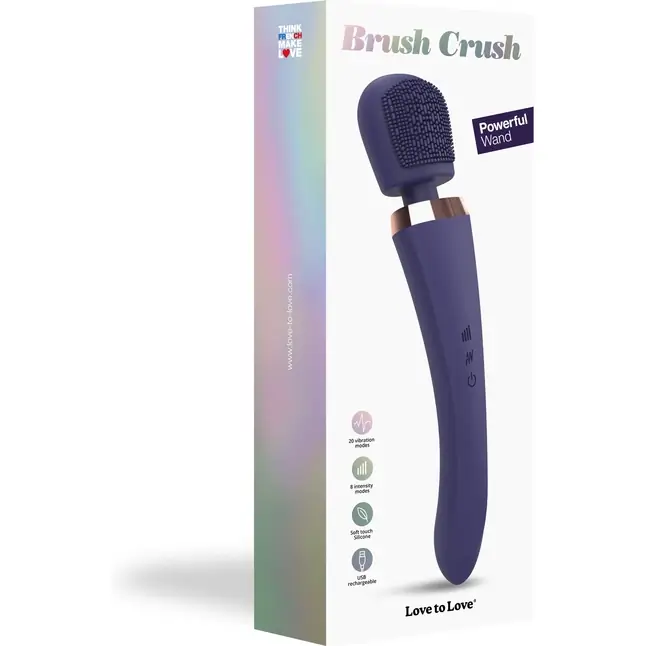 Темно-синий вибромассажёр Brush Crush. Фотография 4.