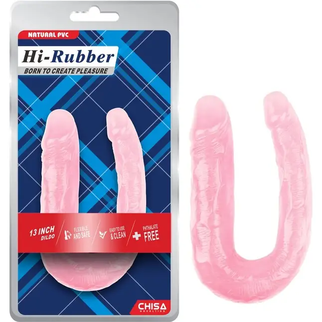 Розовый U-образный фаллоимитатор 13 Inch Dildo - 17 см. Фотография 2.